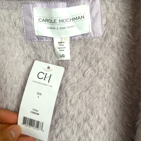 CAROLE HOCHMAN ladies plush wrap robe Light Purple size LARGE Material: PLUSH - Picture 6 of 7